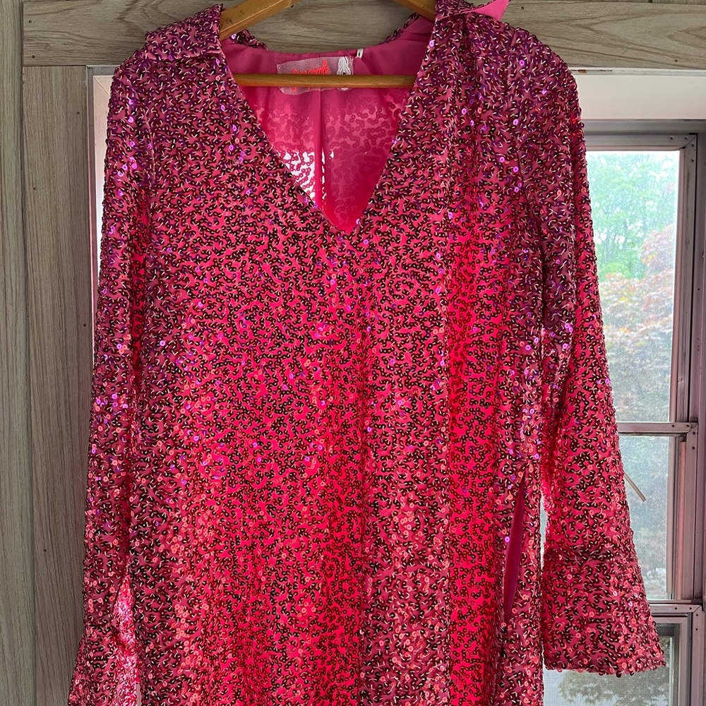 Free People Selena sequin Barbie pink